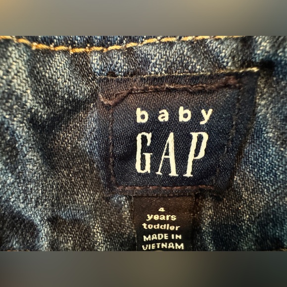 GAP | Toddler Girls Floral Embroidered Denim Jean Shortall Overalls - 3T - Picture 4 of 5